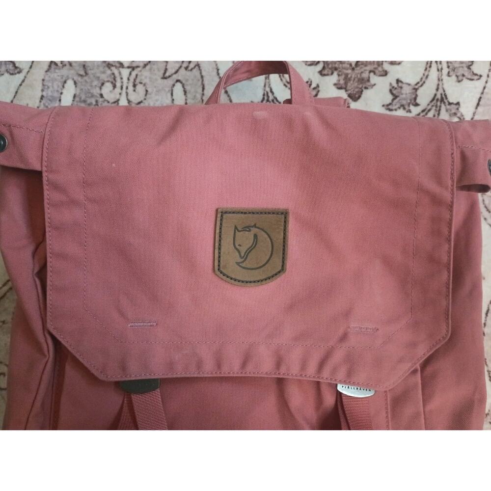 Fjallraven Foldsack No 1 Satchel Backpack Vinyl Pink Outdoor School Hiking - Picture 2 of 16